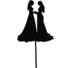 Topper para tartas negro silueta pareja de novias