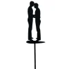 Topper para tartas negro silueta pareja de novios