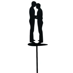Topper para tartas negro silueta pareja de novios