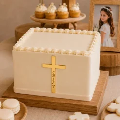 Topper personalizado cruz comunión nombre grabado - Varios tamaños