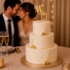 Topper personalizado iniciales pareja de novios
