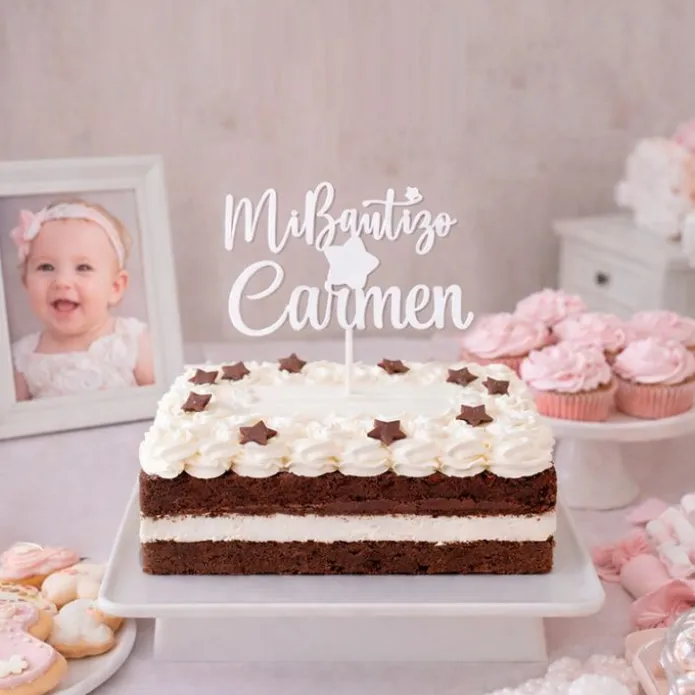 Topper personalizado Mi Bautizo nombre