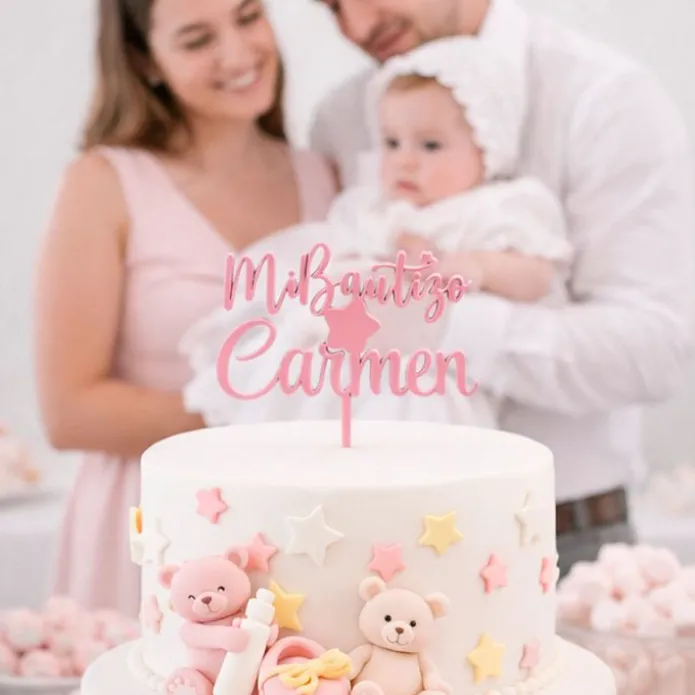 Topper personalizado Mi Bautizo nombre