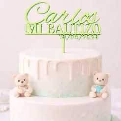 Topper personalizado Mi Bautizo nombre y fecha