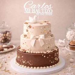 Topper personalizado Mi Bautizo nombre y fecha