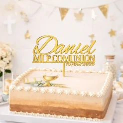 Topper personalizado Mi Primera Comunión nombre y fecha