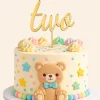 Topper personalizado tartas de cumpleaños número Two
