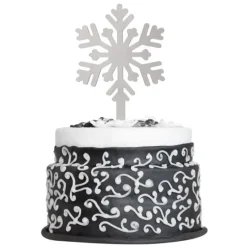 Topper plateado copo de nieve 6,5 cm - Dekora