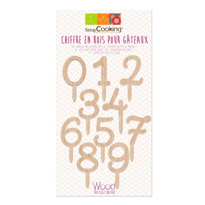 Toppers de madera números (10) - ScrapCooking