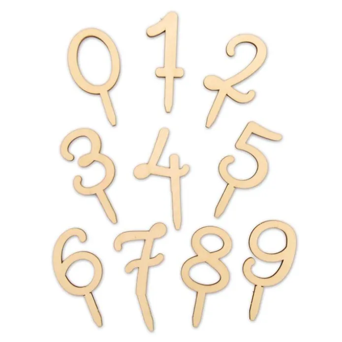 Toppers de madera números (10) - ScrapCooking