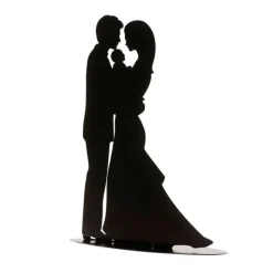 Topper silueta pareja de novios con bebé 18,5 cm - Dekora