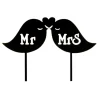 Topper silueta Pájaros Mr & Mrs 8 cm
