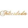 Topper sin soporte dorado espejo Felicidades 14,5 cm