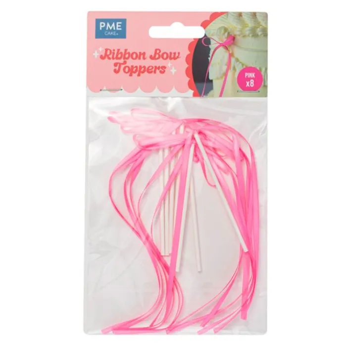 Toppers lazos rosas para tartas coquette y cupcakes (8) - PME