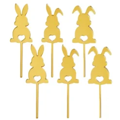 Toppers para cupcakes conejos de Pascua 6 cm (6)