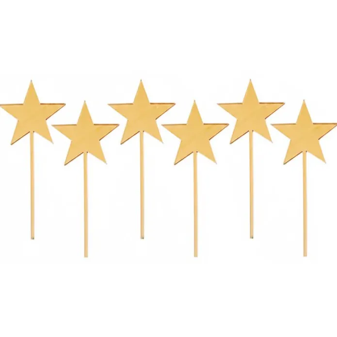 Toppers para cupcakes dorados estrellas 4 cm (6)