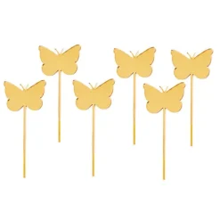 Toppers para cupcakes dorados mariposas 4 cm (6)