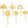Toppers para cupcakes dorados unicornios 4 cm (6)