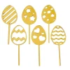 Toppers para cupcakes dorados huevos de Pascua 5 cm (6)