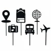 Toppers para cupcakes negros de viaje 4 cm (6)
