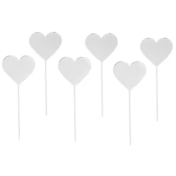 Toppers para cupcakes plateados corazones 4 cm (6)