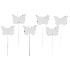 Toppers para cupcakes plateados mariposas 4 cm (6)
