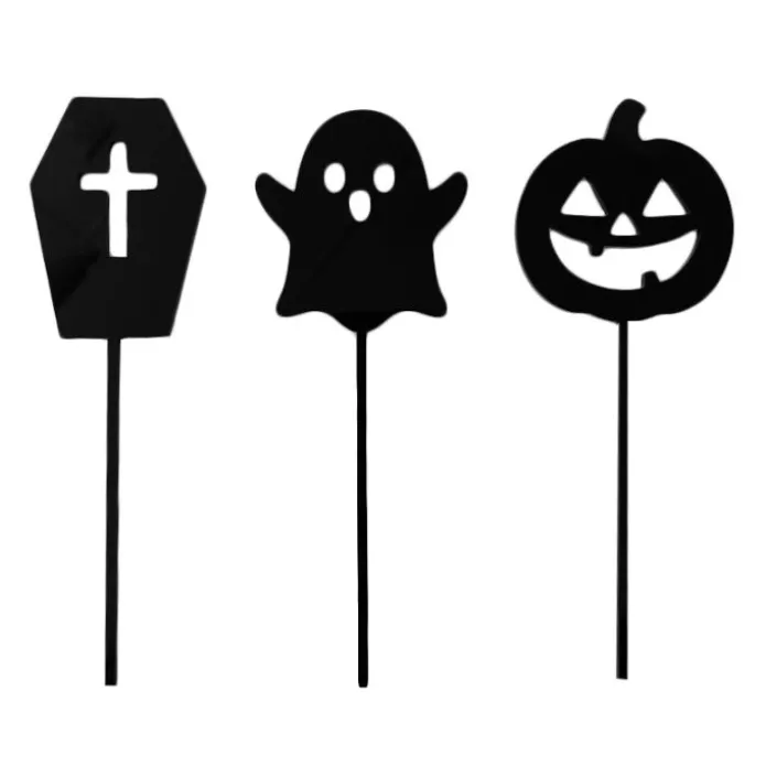 Toppers para tartas ataúd, fantasma y calabaza de Halloween 6 cm (3)