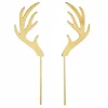 Toppers para tartas dorados cuernos de reno Navidad 11 cm (2)
