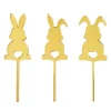 Toppers para tartas dorados conejos de Pascua 8 cm (3)