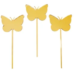 Toppers para tartas dorados Mariposas 6 cm (3)