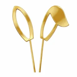 Toppers para tartas dorados orejas conejo de Pascua 11 cm (2)