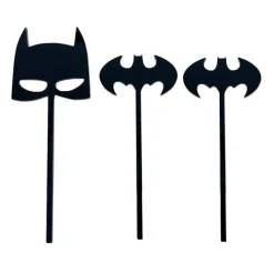 Toppers para tartas negros Batman y murciélagos 6 cm (3)