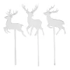 Toppers para tartas plateados renos Navidad 6 cm (3)