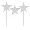 Toppers para tartas plateados estrellas 6 cm (3)