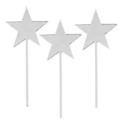 Toppers para tartas plateados estrellas 6 cm (3)
