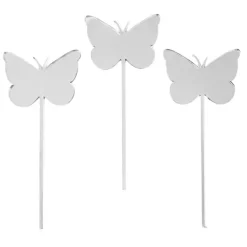 Toppers para tartas plateados Mariposas 6 cm (3)