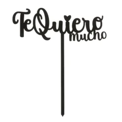 Topper Te quiero mucho negro 15 cm - Dekora