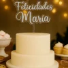 Topper transparente Nombre o Texto Personalizado - 2 líneas