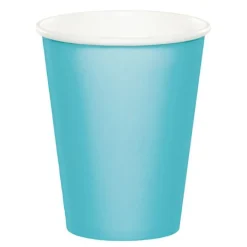 Vasos de papel azul bebé 250 ml (8) - Conver Party