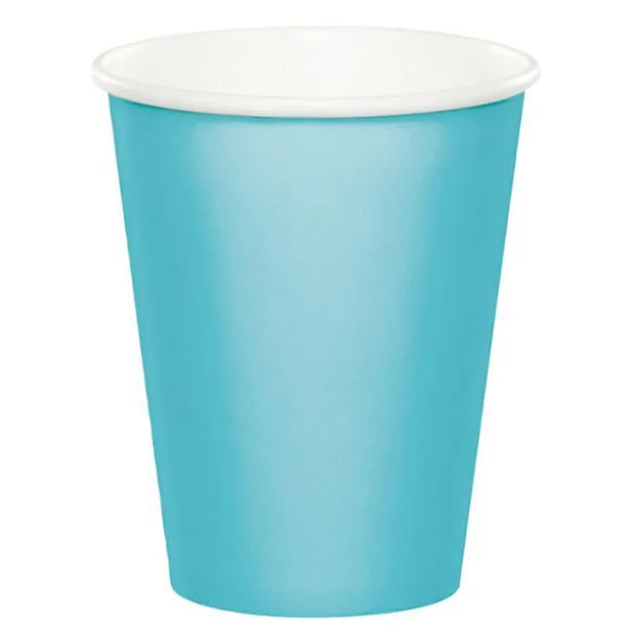 Vasos de papel azul bebé 250 ml (8) - Conver Party