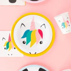 Vasos de papel cara de unicornio 250 ml (8) - My Little Day