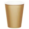 Vasos de papel dorados 250 ml (8) - Conver Party