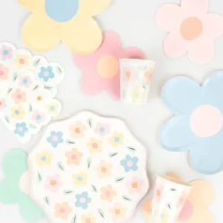 Vasos de papel flores 250 ml (8) - Meri Meri