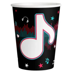 Vasos de papel música Dance Party 250 ml (8) - Conver Creations
