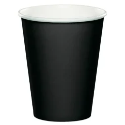 Vasos de papel negros 250 ml (8) - Conver Party