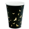 Vasos de papel negros murciélagos dorados 220 ml (6) - PartyDeco
