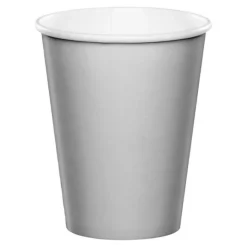 Vasos de papel plateados 250 ml (8) - Conver Party