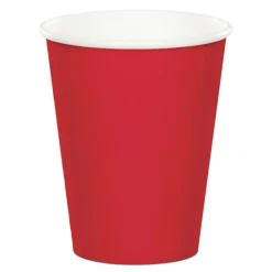 Vasos de papel rojos 250 ml (8) - Conver Party