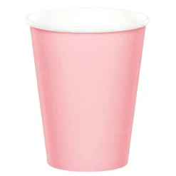 Vasos de papel rosa bebé 250 ml (8) - Conver Party