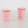 Vasos de papel rosas corazones rojos 250 ml (8) - Meri Meri
